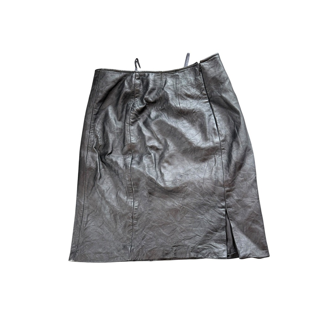 Croft and Barrow vintage lambskin Leather Pencil Skirt Women 28 Black